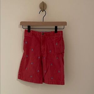 Lands' End Pink Boys Shorts with Blue Sailboat Pattern